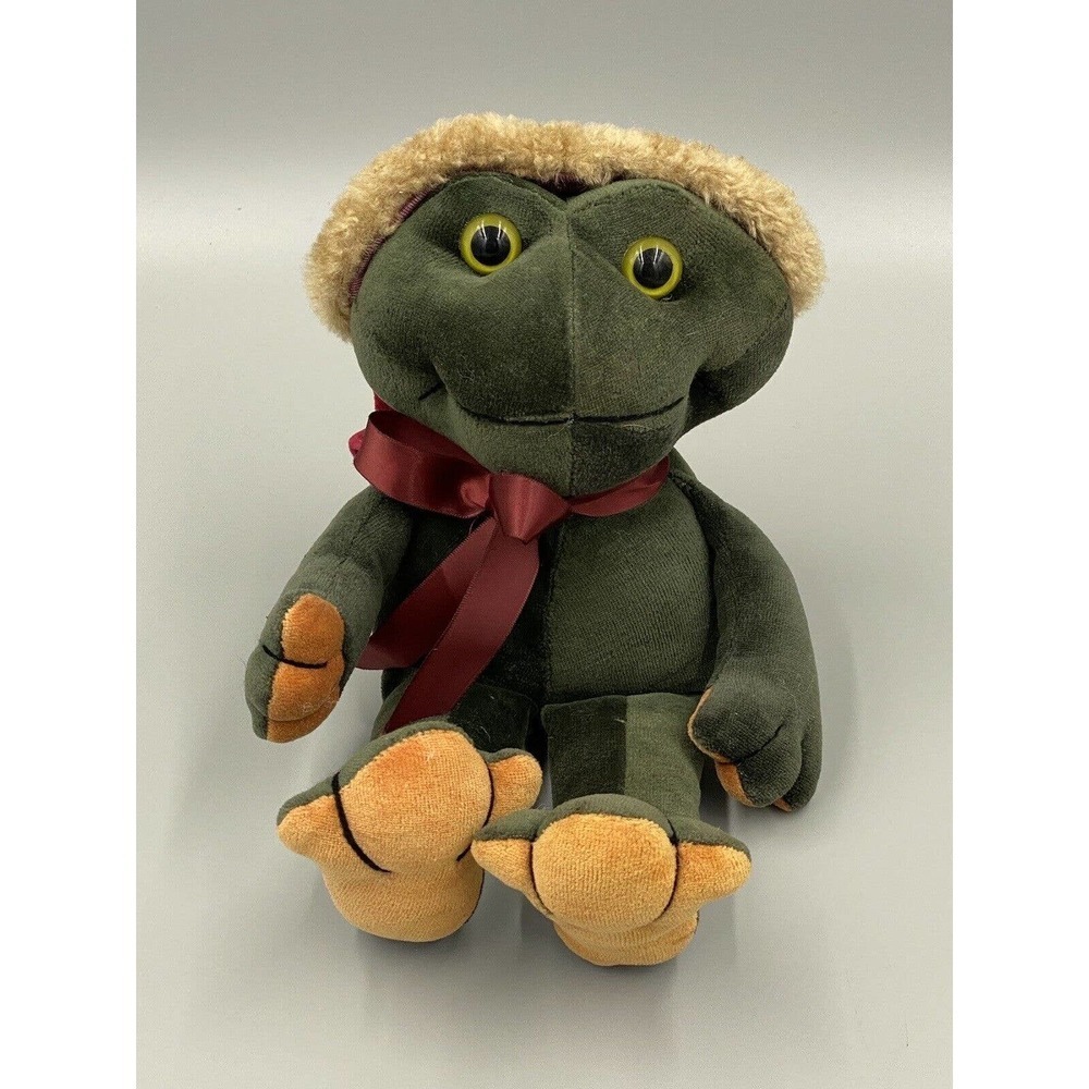 VTG Boyd's Bears The Boyds Collection 12" Plush Frog In Santa Hat Stuffed Animal